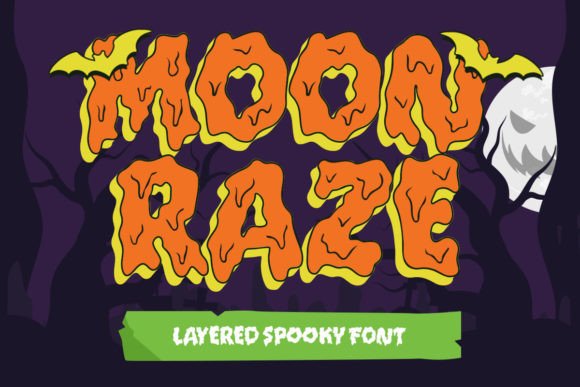 Moon Raze: A Bold Display Typeface for Spooky & Playful Handmade Goods